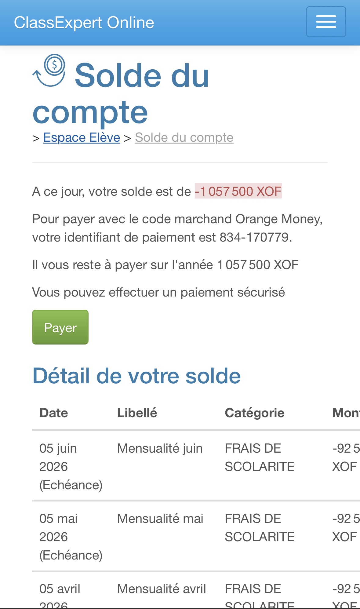 Demande d’aide urgente pour dette scolaire